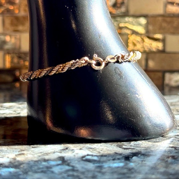 Three-Tone 925 | 14K Rope Bracelet - Picture 2 of 3
